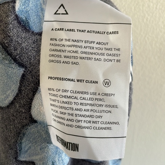 Reformation Talia‎ Midi Wrap Dress Women’s Size 2 Floral Blue Black - Picture 9 of 9